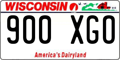 WI license plate 900XGO