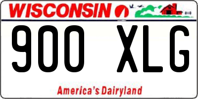 WI license plate 900XLG