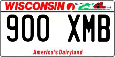 WI license plate 900XMB