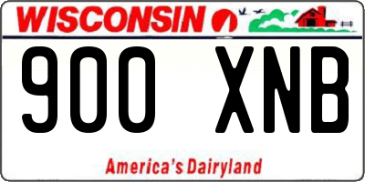WI license plate 900XNB