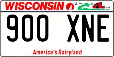 WI license plate 900XNE
