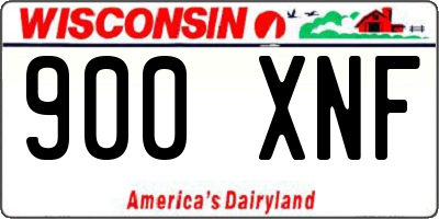WI license plate 900XNF