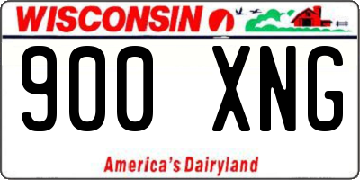WI license plate 900XNG