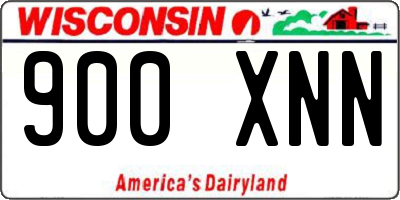 WI license plate 900XNN
