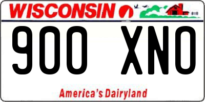 WI license plate 900XNO
