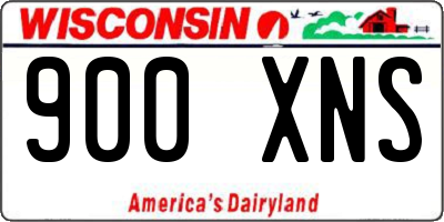 WI license plate 900XNS