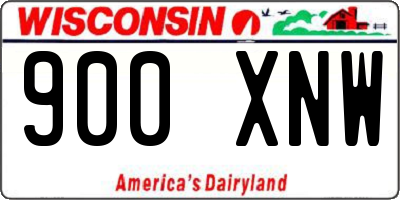 WI license plate 900XNW