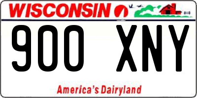 WI license plate 900XNY