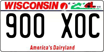 WI license plate 900XOC