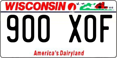 WI license plate 900XOF