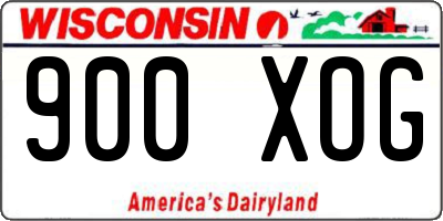 WI license plate 900XOG