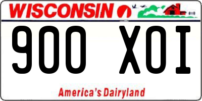 WI license plate 900XOI