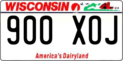 WI license plate 900XOJ