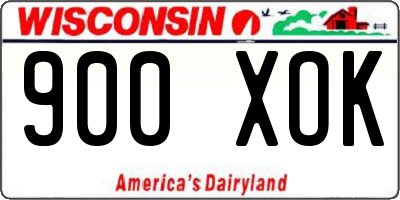 WI license plate 900XOK