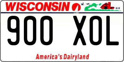 WI license plate 900XOL