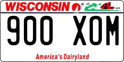 WI license plate 900XOM