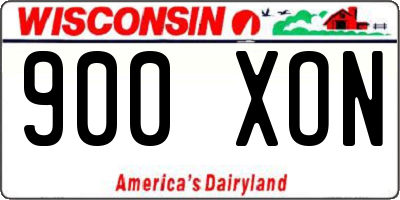 WI license plate 900XON