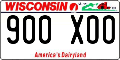 WI license plate 900XOO