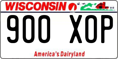 WI license plate 900XOP