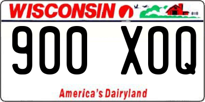 WI license plate 900XOQ