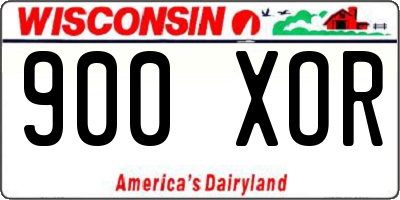 WI license plate 900XOR
