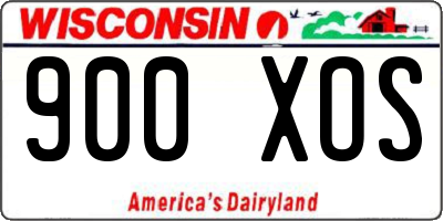 WI license plate 900XOS