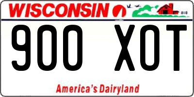 WI license plate 900XOT