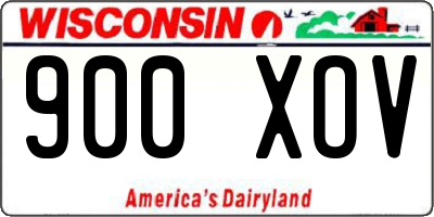 WI license plate 900XOV