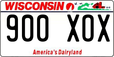 WI license plate 900XOX
