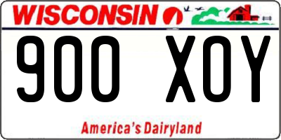 WI license plate 900XOY