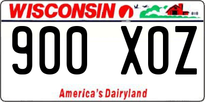 WI license plate 900XOZ