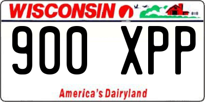 WI license plate 900XPP