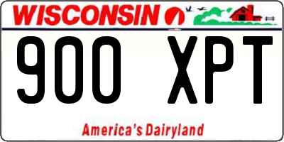 WI license plate 900XPT