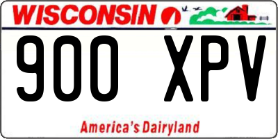 WI license plate 900XPV