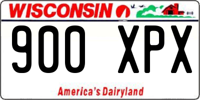 WI license plate 900XPX