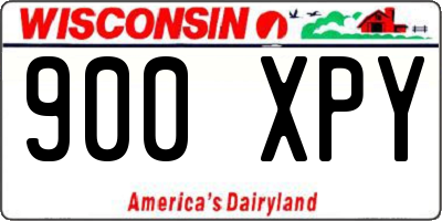 WI license plate 900XPY