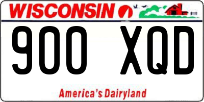 WI license plate 900XQD