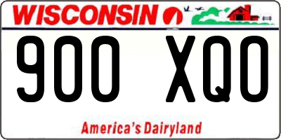 WI license plate 900XQO