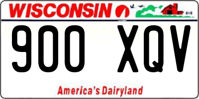 WI license plate 900XQV