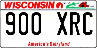 WI license plate 900XRC