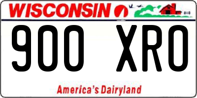 WI license plate 900XRO