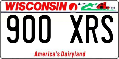 WI license plate 900XRS