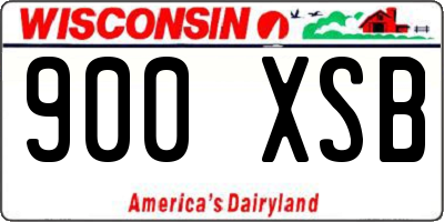 WI license plate 900XSB