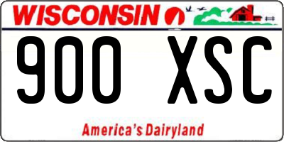 WI license plate 900XSC