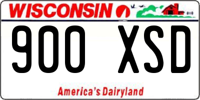 WI license plate 900XSD