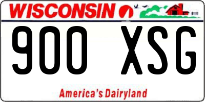 WI license plate 900XSG