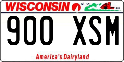 WI license plate 900XSM