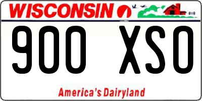 WI license plate 900XSO