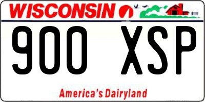 WI license plate 900XSP