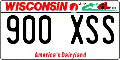 WI license plate 900XSS